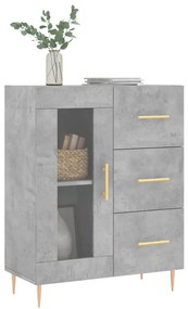 Credenza grigio cemento 69,5x34x90 cm in legno multistrato