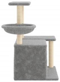 Albero per gatti con tiragraffi in sisal grigio chiaro 83 cm