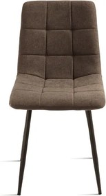 Sedia da pranzo in tessuto e gambe metallo Marrone - KATERINE 2 sedie