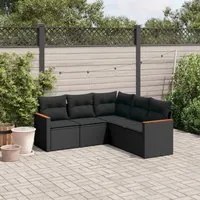 Set Divani da Giardino 5 pz con Cuscini in Polyrattan Nerocod mxl 89060