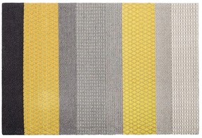 Tappeto lana grigio e giallo 140 x 200 cm AKKAYA Beliani