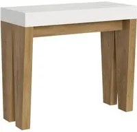 Consolle allungabile 90x40/196 cm Spimbo Mix Small piano Bianco Fra - Bianco Frassino/Quercia Natura