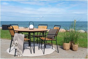 Sedie da esterno in set di colore naturale in legno massiccio/in metallo 2 pz Cleveland – House Nordic