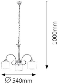 Rabalux 7275 - Lampadario EDITH 3xE27/60W/230V bronzo