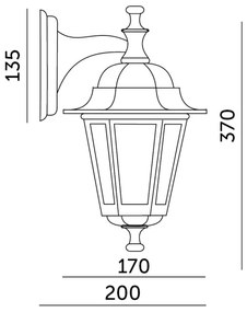 Applique da esterno 1xE27/60W/230V IP44 nera