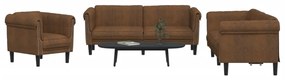 Set Di Divani 3 Pz Marrone İn Velluto /