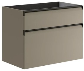 Mobile da bagno sotto lavabo Fusion marrone opaco L 79.5 x H 60 x P 45.5 cm 2 cassetti, lavabo non incluso