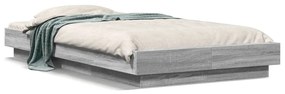 Giroletto Luci Led Grigio Sonoma 90x190 Cm İn Legno Multistrato /