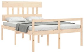 Letto per Anziani con Testiera 140x190 cm in Legno Massello