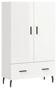 Credenza bianco lucido 69,5x31x115 cm in legno multistrato