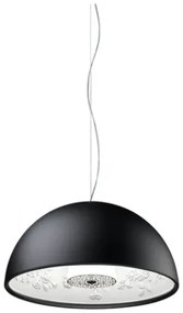 Flos Skygarden Small Lampada 40 cm sospesa a luce diffusa interno in gesso vetro opalino e cupola Nero Opaco