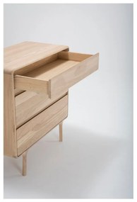 Cassettiera in rovere massiccio con 3 cassetti Fawn - Gazzda