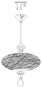 Eglo 93373 - Lampada a sospensione CAMPILO 1xE27/60W/230V