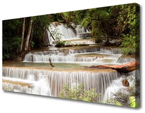 Quadro su tela Cascata della natura della foresta 100x50 cm