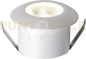 Incasso led asso bianco tondo 1,2w 100lm luce blu 3,2x2,2cm