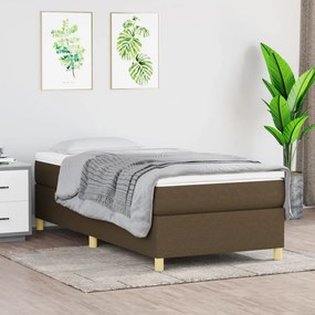 Giroletto A Molle Con Materasso Marrone Scuro 80x200 Cm Tessuto /
