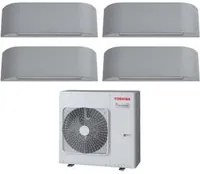 Climatizzatore Condizionatore Toshiba Quadri Split Inverter serie HAORI 10+10+16+16 (9+9+15+15) RAS-4M27U2AVG-E R-32 Wi-Fi Integrato 10000+10000+16000+16000 (9000+9000+15000+15000) Grigio Chiaro