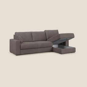 Dream Divano letto angolare in microfibra effetto pelle smacchiabile T15 marrone