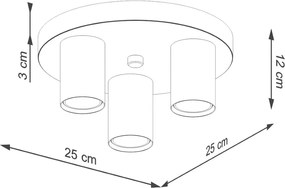Plafoniera nera Castro – Sollux