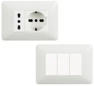 Kit base punto presa bivalente schuko punto luce bticino matix bianco pezzi 9