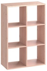 Mensola a muro 6 cubi Kub SPACEO rettangolare in legno L 70 x H 104.9 x P 31.7 cm beige