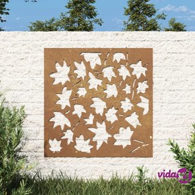 vidaXL Decorazione Muro Giardino 55x55 cm Foglia Acero Acciaio Corten