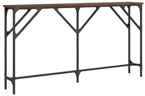 Tavolino consolle rovere marrone 140x23x75 cm legno multistrato