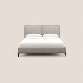 Cloe letto imbottito con piedi in metallo sfoderabile in tessuto fiammato impermeabile T06