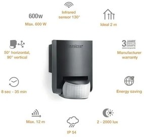 STEINEL 660215 - Rilevatore di movimento IS 130-2 nero IP54