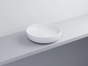 Cielo Shui Lavabo da appoggio tondo 45 cm senza troppopieno in ceramica bianco lucido