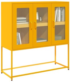 Credenza Giallo Senape 100,5x39x107cm Acciaio Laminato Freddo /