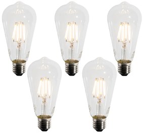 Set di 5 lampadine LED E27 ST64 con sensore crepuscolare 4W 400 lm 2200K