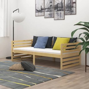 Divano letto con materasso 90x200 cm legno massello di pino