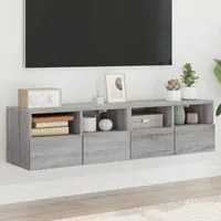 Mobili TV Muro 2pz Grigio Sonoma 60x30x30 cm Legno Multistratocod mxl 110054