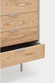 Cassettiera bassa grigia effetto rovere 159x80 cm Sierra - Teulat