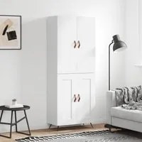 Credenza Bianco Lucido 69,5x34x180 cm in Legno Multistrato 3195765