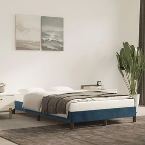 Giroletto Senza Materasso Blu Scuro 120x200 Cm İn Velluto /