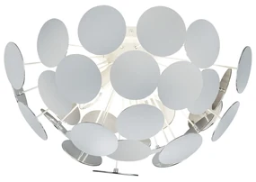 Plafoniera bianco e argento Discalgo Trio