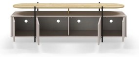 Tavolo TV grigio e beige in rovere 160x48 cm Hinoa - Marckeric