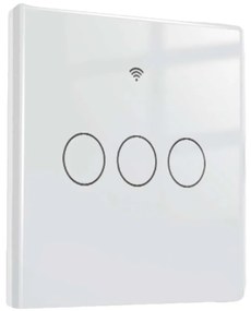 Interruttore Wifi Da Parete 86X86 Pannello Touch 3 Tasti Colore Bianco WiFi + RF 433 Compatibile con Amazon Alexa e Google Home