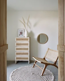 Kave Home - Specchio rotondo Alum in legno massello di mindi Ã˜ 50 cm