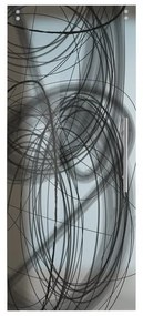 Anta per porta scorrevole esterno muro Black Smoke in vetro nero serigrafato, L 88 x H 215 cm spessore 10 mm, apertura sinistra