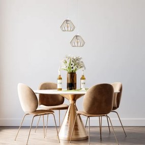 Lampadario a sospensione con filo CEED GOLD 2xE27/60W/230V diametro 28 cm bianco/oro