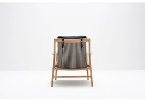 Poltrona in pelle di colore nero-naturale Dedo - Gazzda