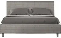 Letto matrimoniale con rete imbottito 160x200 tessuto Labirinto 2 grigio Adele