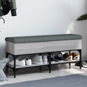 Panca Porta Scarpe Grigio Sonoma 102x32x45 Cm Legno Multistrato /