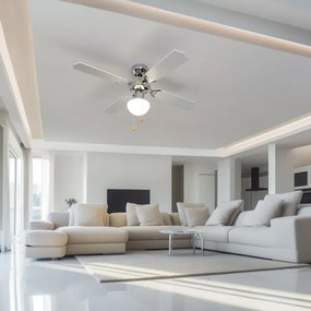 ZEVENTI - Ventilatore da soffitto NAVAGIO 1xE27/60W/230V nero/bianco