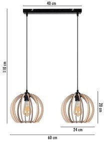 Lampadario su filo DORO 2xE27/60W/230V