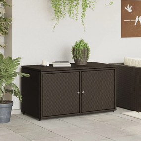 Armadietto portaoggetti giardino marrone 110x55x60,5 polyrattan