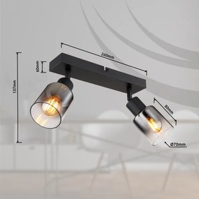 Globo 54308-2 - Faretto HUBERTUS 2xE14/40W/230V